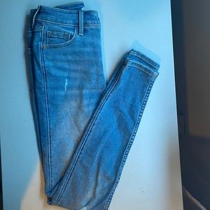 light blue rockstar high rise skinny jeans from old navy!